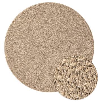 Rug 160 cm Jute Look for Indoor & Outdoor Use | HipoMarket