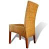 Dining Chairs 2 pcs Brown Natural Rattan | Hipomarket UK