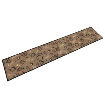 Kitchen Rug Washable Morning Brown 60x300 cm Velvet | HipoMarket