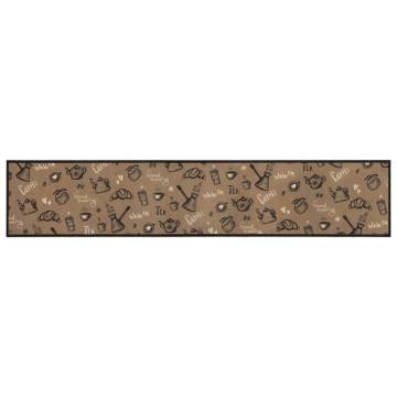 Kitchen Rug Washable Morning Brown 60x300 cm Velvet | HipoMarket