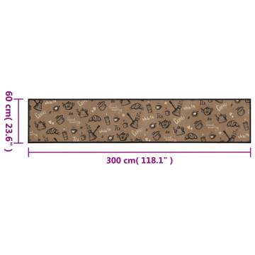 Kitchen Rug Washable Morning Brown 60x300 cm Velvet | HipoMarket