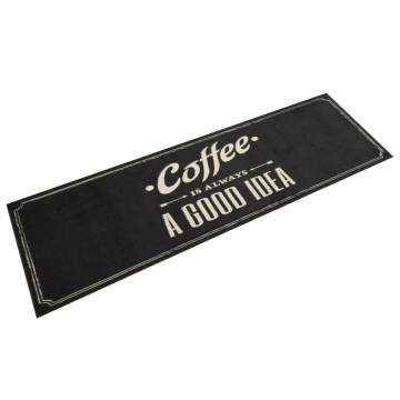 Soft Velvet Kitchen Rug Washable Coffee Text 45x150 cm