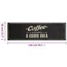 Soft Velvet Kitchen Rug Washable Coffee Text 45x150 cm