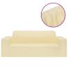 2-Seater Stretch Couch Slipcover - Cream Polyester Jersey