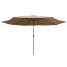 Outdoor Parasol with Metal Pole 400 cm - Taupe Shade Solution