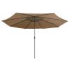 Outdoor Parasol with Metal Pole 400 cm - Taupe Shade Solution