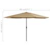 Outdoor Parasol with Metal Pole 400 cm - Taupe Shade Solution