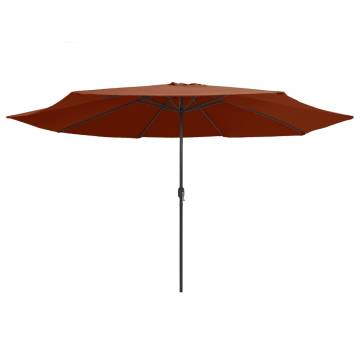 Outdoor Parasol with Metal Pole 400 cm - Terracotta