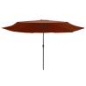 Outdoor Parasol with Metal Pole 400 cm - Terracotta