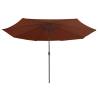 Outdoor Parasol with Metal Pole 400 cm - Terracotta