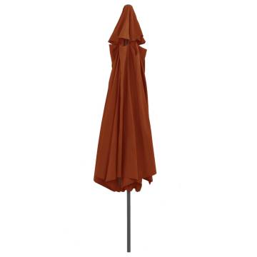 Outdoor Parasol with Metal Pole 400 cm - Terracotta