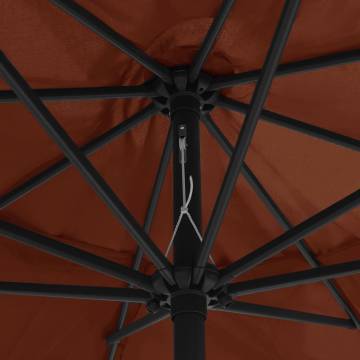 Outdoor Parasol with Metal Pole 400 cm - Terracotta