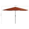 Outdoor Parasol with Metal Pole 400 cm - Terracotta