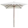 Elegant Cream White Wooden Parasol - 200x300 cm | HipoMarket