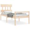 Solid Wood Bed Frame with Headboard - 100x200 cm | HipoMarket