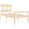 Solid Wood Bed Frame with Headboard - 100x200 cm | HipoMarket