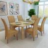 Dining Chairs Set of 6 - Brown Natural Rattan | Hipo Market