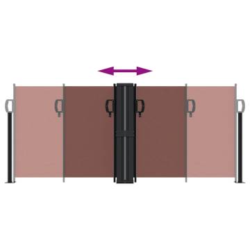 Retractable Side Awning Brown 100x1000 cm - Privacy & Shade