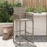 Garden Bar Stools 2 pcs Grey Poly Rattan Colour grey Quantity in Package 1 Model without pillow 