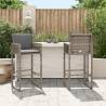 Garden Bar Stools 2 pcs - Grey Poly Rattan for Outdoor Comfort