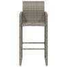 Garden Bar Stools 2 pcs - Grey Poly Rattan for Outdoor Comfort