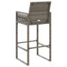 Garden Bar Stools 2 pcs - Grey Poly Rattan for Outdoor Comfort