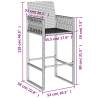 Garden Bar Stools 2 pcs - Grey Poly Rattan for Outdoor Comfort