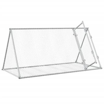 Rabbit Cage Silver 200x105x91 cm - Galvanised Steel Enclosure