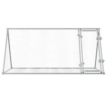 Rabbit Cage Silver 200x105x91 cm - Galvanised Steel Enclosure