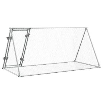 Rabbit Cage Silver 200x105x91 cm - Galvanised Steel Enclosure