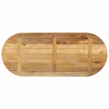 Table Top 100x40 cm - Oval Solid Wood Rough Mango