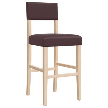 Bar Chairs 2 pcs - Solid Wood & Faux Leather | HipoMarket