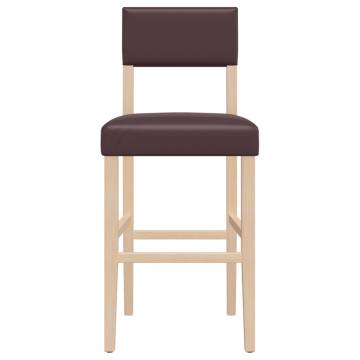 Bar Chairs 2 pcs - Solid Wood & Faux Leather | HipoMarket