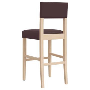 Bar Chairs 2 pcs - Solid Wood & Faux Leather | HipoMarket