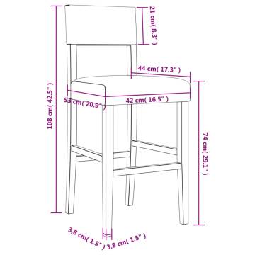 Bar Chairs 2 pcs - Solid Wood & Faux Leather | HipoMarket