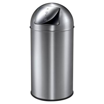 EKO Waste Bin with Push Lid 40L - Matte Silver | HiPo Market