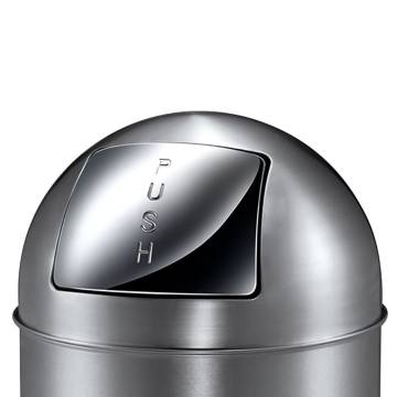 EKO Waste Bin with Push Lid 40L - Matte Silver | HiPo Market