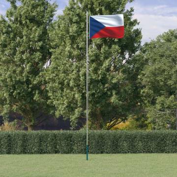 Czech Flag and Pole 6.23m Aluminium - Durable & Adjustable