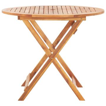 Folding Garden Table 90x75 cm - Solid Acacia Wood | HipoMarket