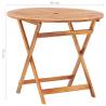 Folding Garden Table 90x75 cm - Solid Acacia Wood | HipoMarket