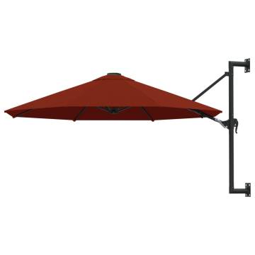 Wall-Mounted Parasol with Metal Pole 300 cm in Terracotta