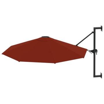 Wall-Mounted Parasol with Metal Pole 300 cm in Terracotta