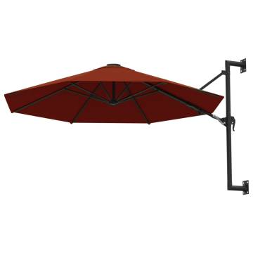 Wall-Mounted Parasol with Metal Pole 300 cm in Terracotta