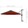 Wall-Mounted Parasol with Metal Pole 300 cm in Terracotta