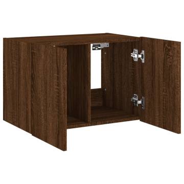 TV Wall Cabinet with LED Lights - Brown Oak 60x35x41 cm