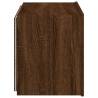 TV Wall Cabinet with LED Lights - Brown Oak 60x35x41 cm