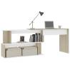 Corner Desk White & Sonoma Oak - Modern Workspace Solution