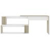 Corner Desk White & Sonoma Oak - Modern Workspace Solution