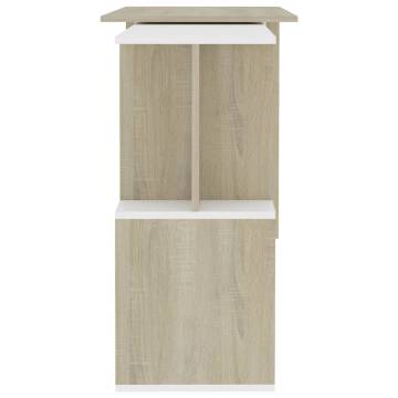 Corner Desk White & Sonoma Oak - Modern Workspace Solution