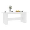 Stunning White Dining Table - 180x90 cm Engineered Wood